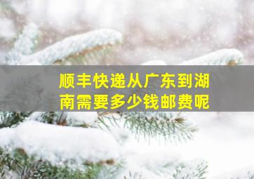 顺丰快递从广东到湖南需要多少钱邮费呢