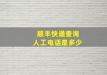 顺丰快递查询人工电话是多少