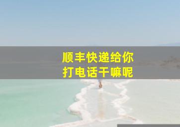 顺丰快递给你打电话干嘛呢