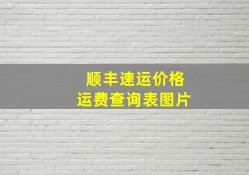 顺丰速运价格运费查询表图片