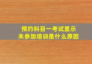 预约科目一考试显示未参加培训是什么原因