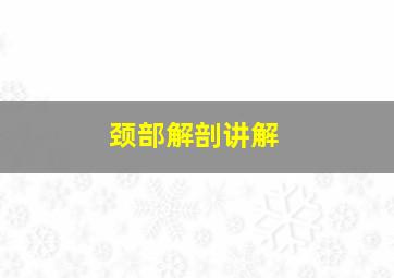 颈部解剖讲解