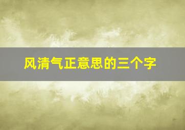 风清气正意思的三个字