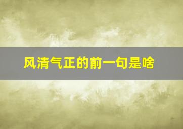 风清气正的前一句是啥