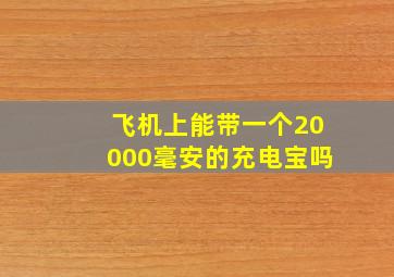 飞机上能带一个20000毫安的充电宝吗