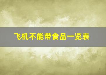 飞机不能带食品一览表