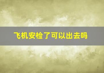 飞机安检了可以出去吗