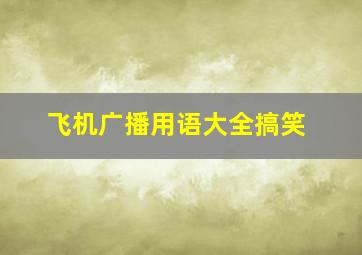 飞机广播用语大全搞笑