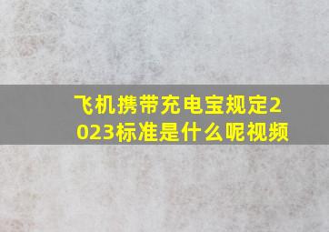 飞机携带充电宝规定2023标准是什么呢视频