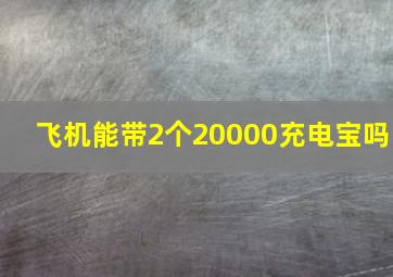 飞机能带2个20000充电宝吗