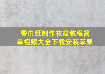 餐巾纸制作花盆教程简单视频大全下载安装苹果