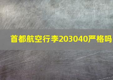 首都航空行李203040严格吗