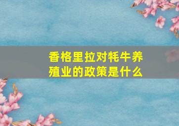 香格里拉对牦牛养殖业的政策是什么