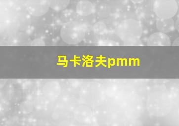 马卡洛夫pmm