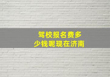 驾校报名费多少钱呢现在济南