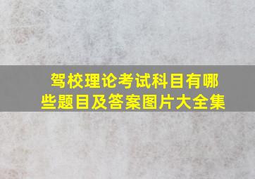 驾校理论考试科目有哪些题目及答案图片大全集