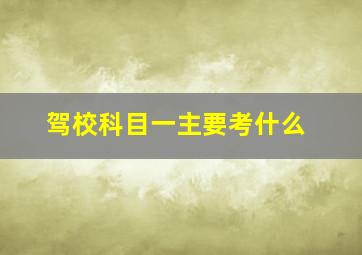 驾校科目一主要考什么