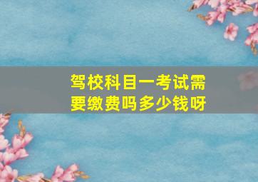 驾校科目一考试需要缴费吗多少钱呀