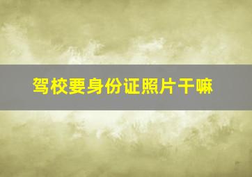 驾校要身份证照片干嘛