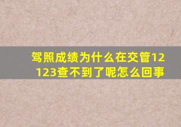 驾照成绩为什么在交管12123查不到了呢怎么回事