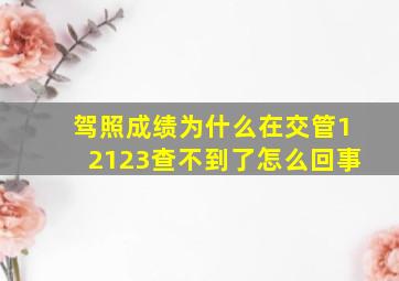 驾照成绩为什么在交管12123查不到了怎么回事