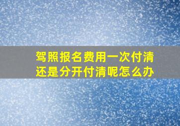 驾照报名费用一次付清还是分开付清呢怎么办