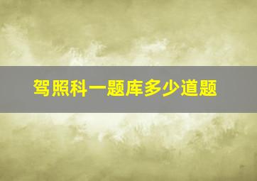 驾照科一题库多少道题