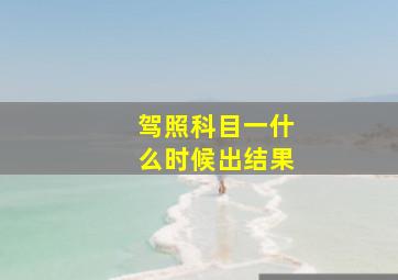 驾照科目一什么时候出结果