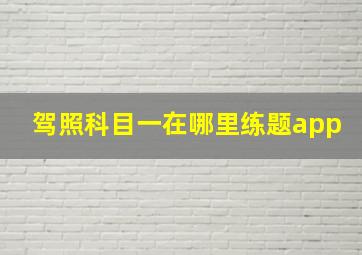 驾照科目一在哪里练题app