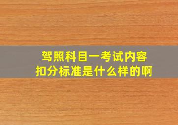 驾照科目一考试内容扣分标准是什么样的啊