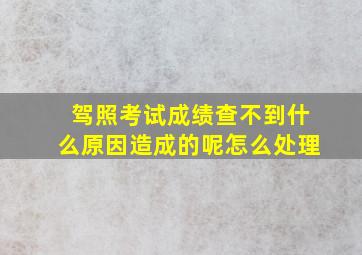 驾照考试成绩查不到什么原因造成的呢怎么处理