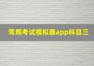 驾照考试模拟器app科目三