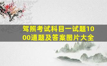 驾照考试科目一试题1000道题及答案图片大全