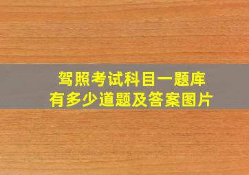 驾照考试科目一题库有多少道题及答案图片