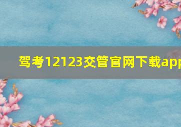 驾考12123交管官网下载app