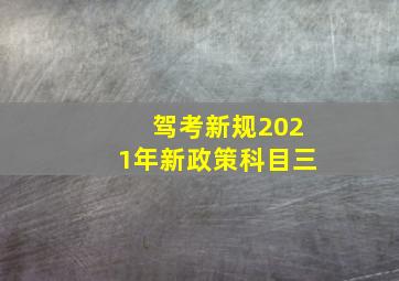 驾考新规2021年新政策科目三