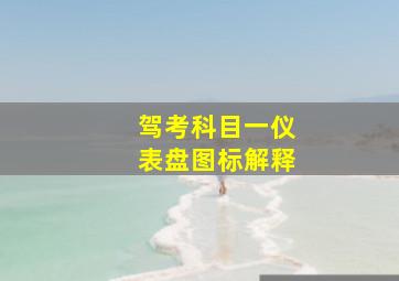 驾考科目一仪表盘图标解释