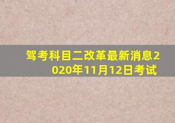 驾考科目二改革最新消息2020年11月12日考试