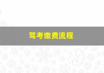 驾考缴费流程