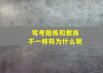 驾考陪练和教练不一样吗为什么呢