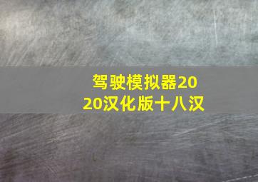 驾驶模拟器2020汉化版十八汉