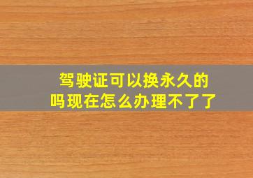 驾驶证可以换永久的吗现在怎么办理不了了