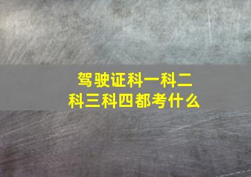 驾驶证科一科二科三科四都考什么