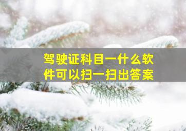 驾驶证科目一什么软件可以扫一扫出答案