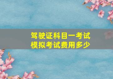 驾驶证科目一考试模拟考试费用多少