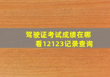 驾驶证考试成绩在哪看12123记录查询