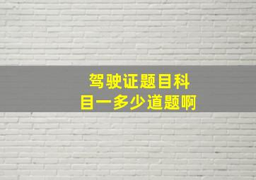 驾驶证题目科目一多少道题啊