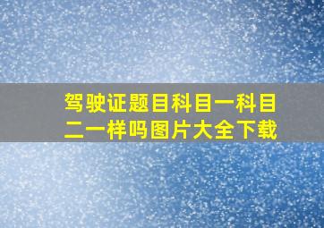 驾驶证题目科目一科目二一样吗图片大全下载