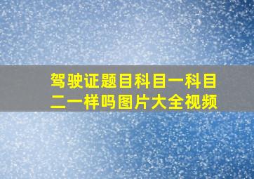 驾驶证题目科目一科目二一样吗图片大全视频