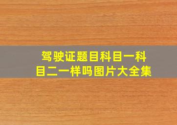 驾驶证题目科目一科目二一样吗图片大全集